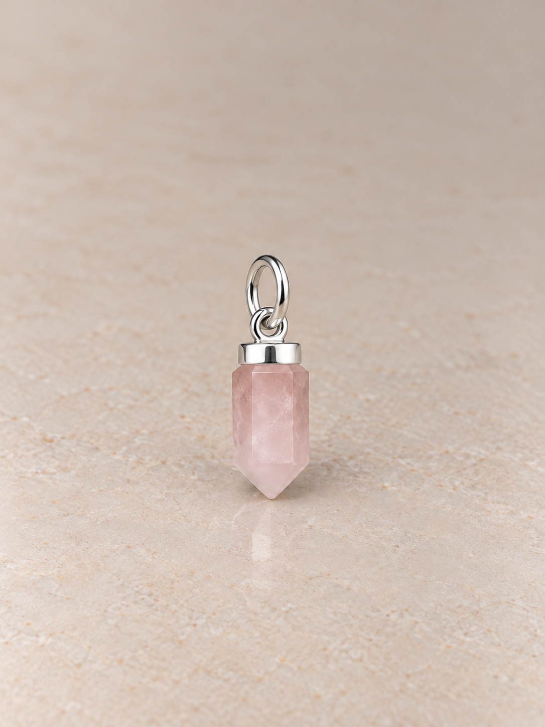 Pingente Quartzo Rosa em prata 925