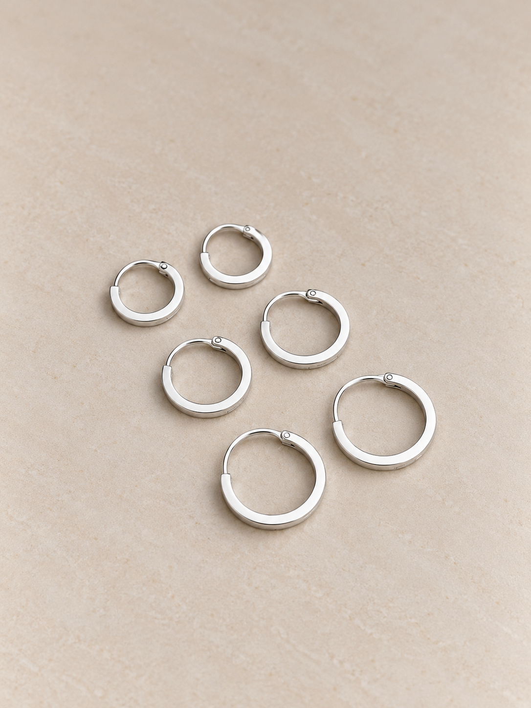 Trio Argola em prata 925