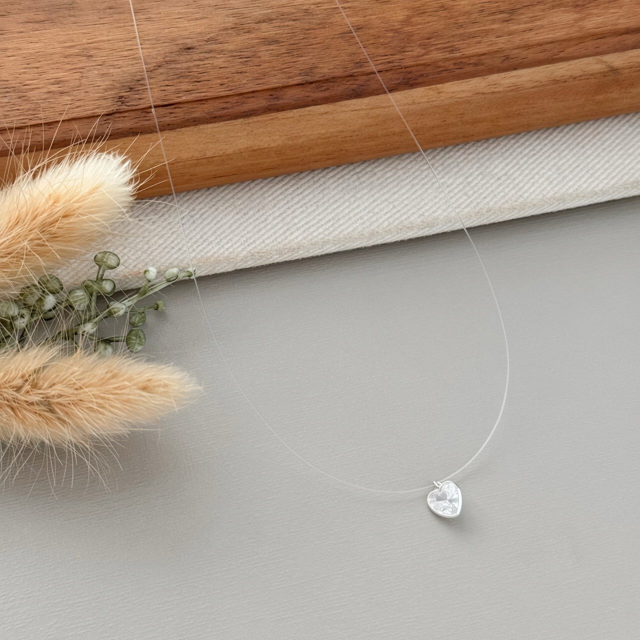 Colar Nylon Coração em prata 925